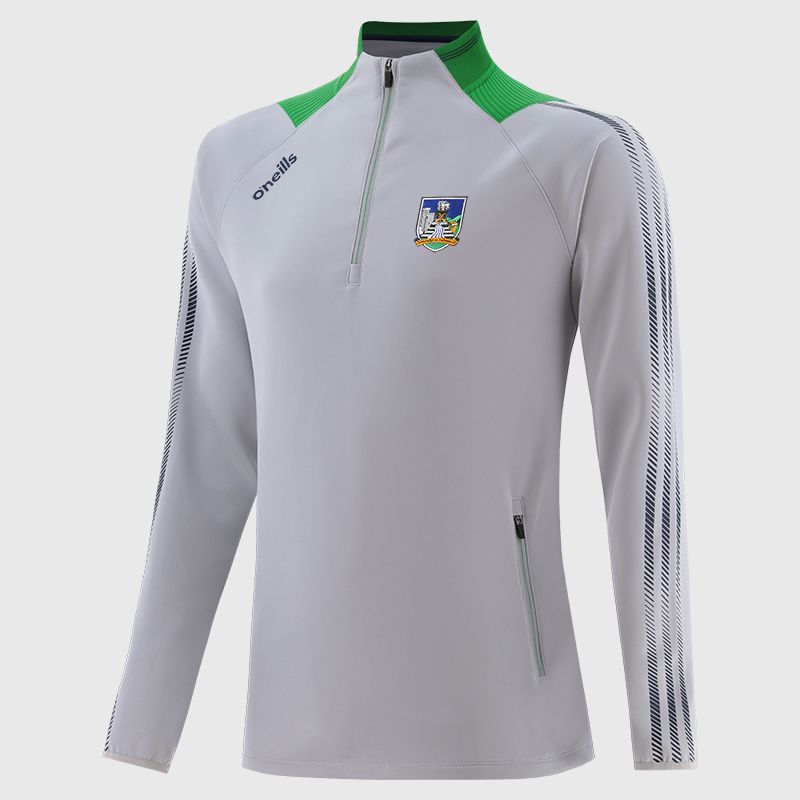 Silver Limerick GAA Men's Half Zip top with side pockets from O'Neills.