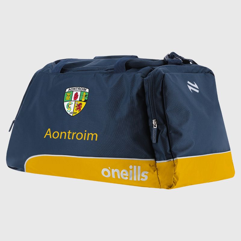 O'Neills Antrim GAA Dynamo Holdall Bag Marine / Amber / White