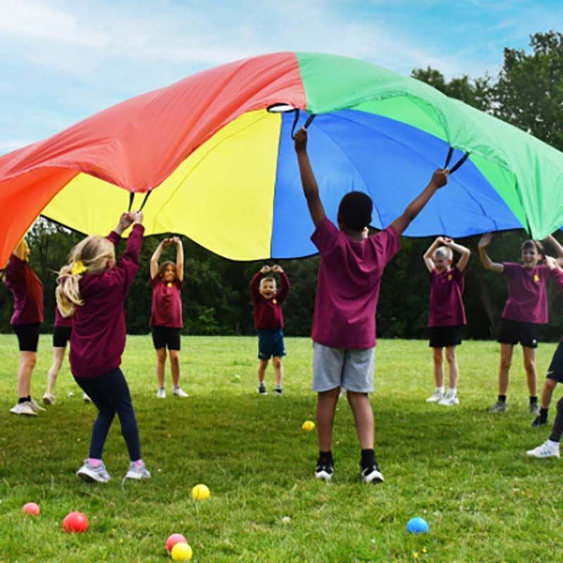 5 metre multicoloured parachute with 16 handles from O'Neills