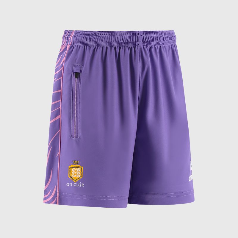 Purple Clare GAA Kids' Electro Training Shorts from O’Neills