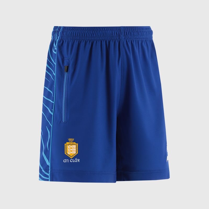 Blue Clare GAA Kids' Electro Training Shorts from O’Neills