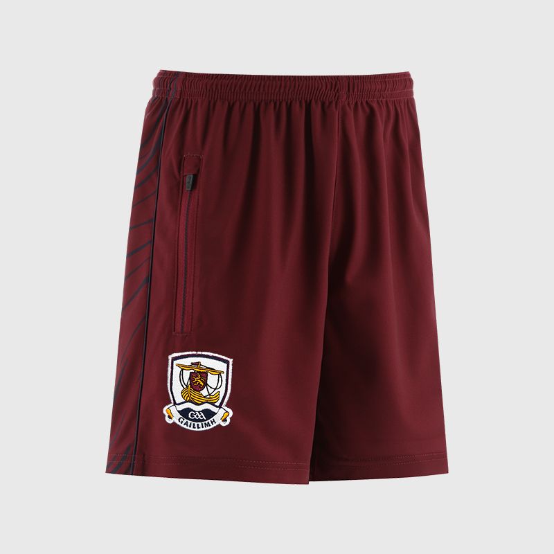 Red Galway GAA Kids' Electro Training Shorts from O’Neills