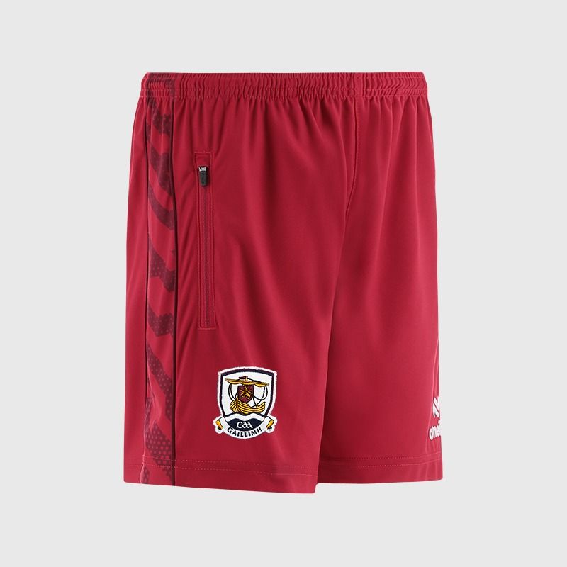 Red Galway GAA Kids' Electro Training Shorts from O’Neills