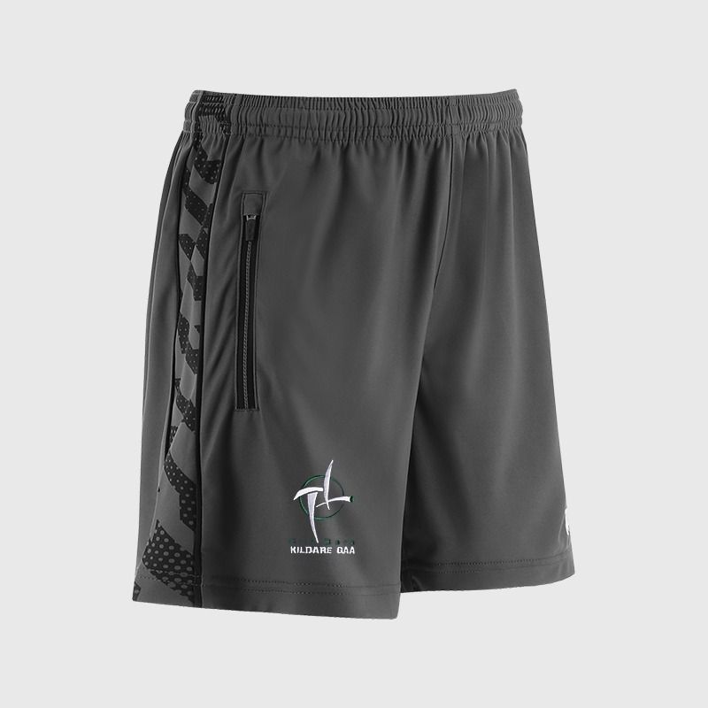 Dark Grey Kildare GAA Kids' Electro Training Shorts From O'Neills