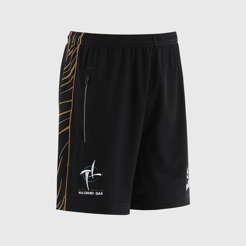 Black Kildare GAA Kids' Electro Training Shorts from O’Neills