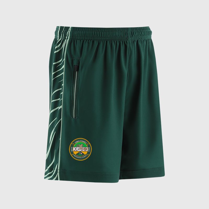 Green Offaly GAA Kids' Electro Training Shorts from O’Neills