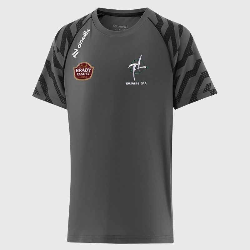 Dark Grey Kildare GAA Kids' Electro T-Shirt from O'Neills