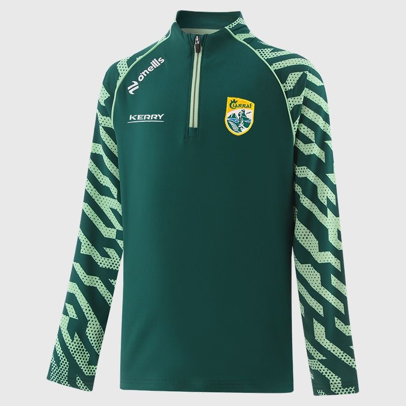 Bottle Kerry GAA Kids' Electro Brushed Half Zip Top by O’Neills.