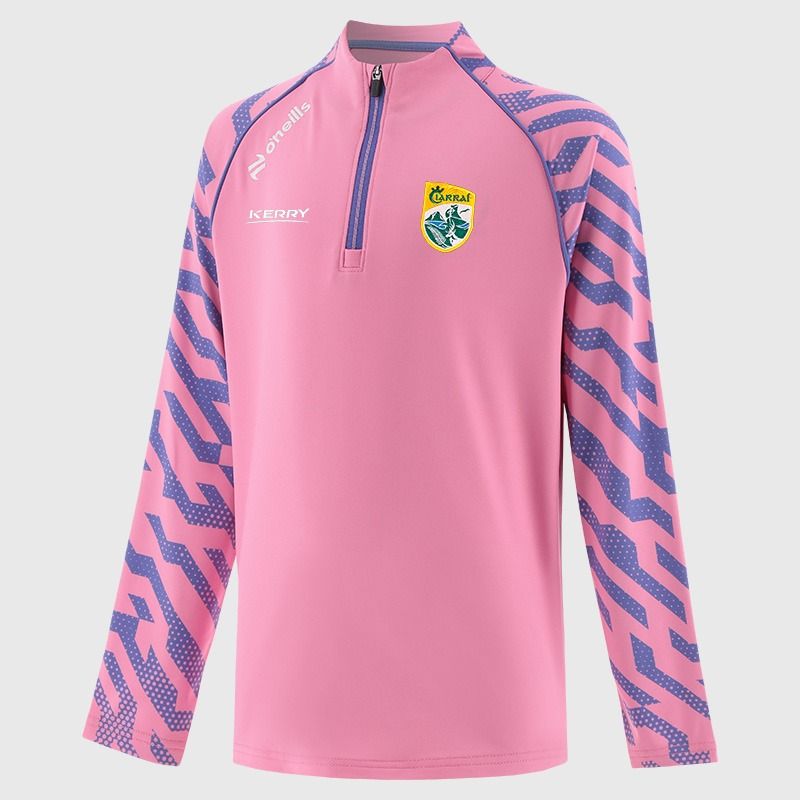 Pink Kerry GAA Kids' Electro Brushed Half Zip Top by O’Neills.