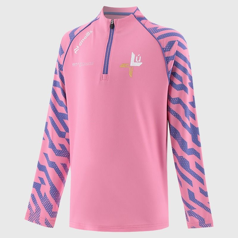 Pink Louth GAA Kids' Electro Half Zip Top From O'Neills