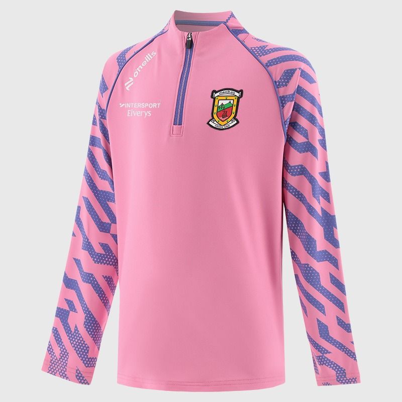 Pink Mayo GAA Kids' Electro Brushed Half Zip Top From O'Neills