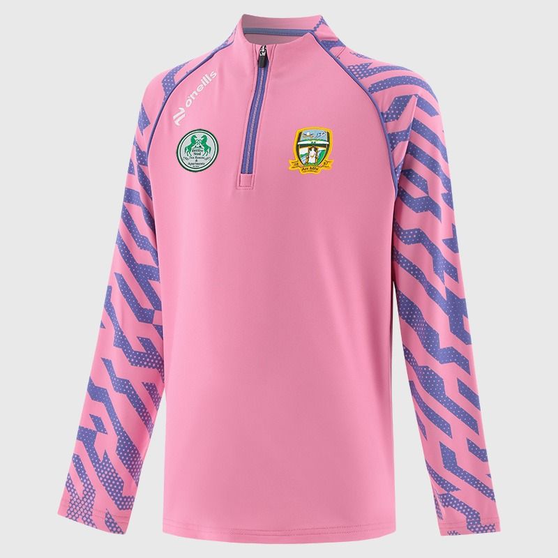 Pink Meath GAA Kids' Electro Brushed Half Zip Top by O’Neills.