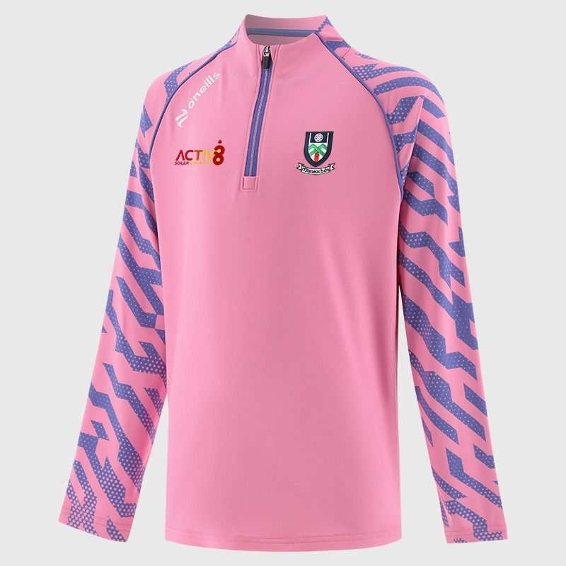 Pink Monaghan GAA Kids' Electro Brushed Half Zip Top From O'Neills