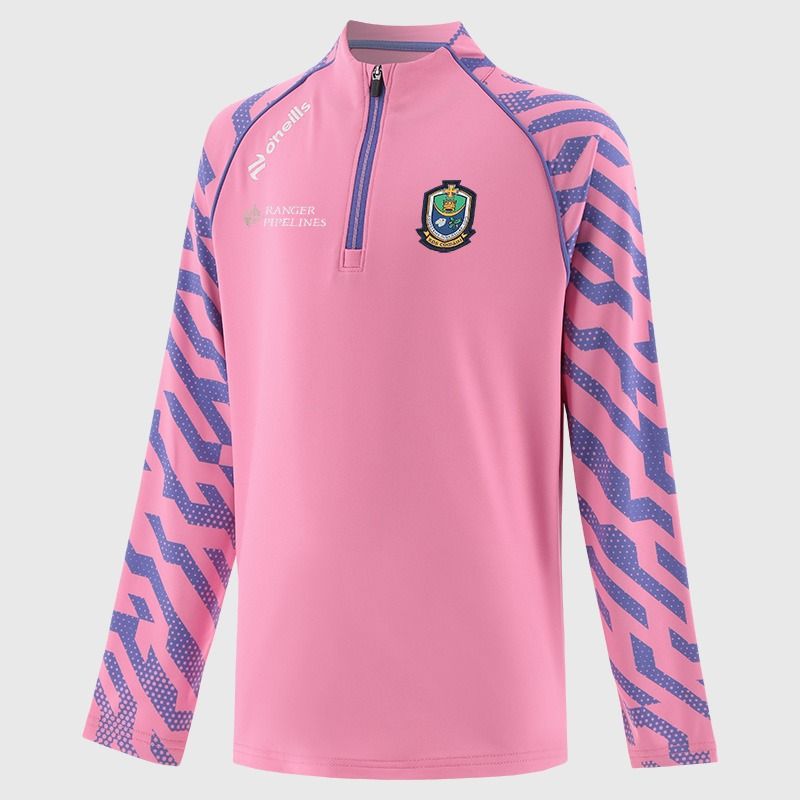 Pink Roscommon GAA Kids' Electro Brushed Half Zip Top From O'Neills