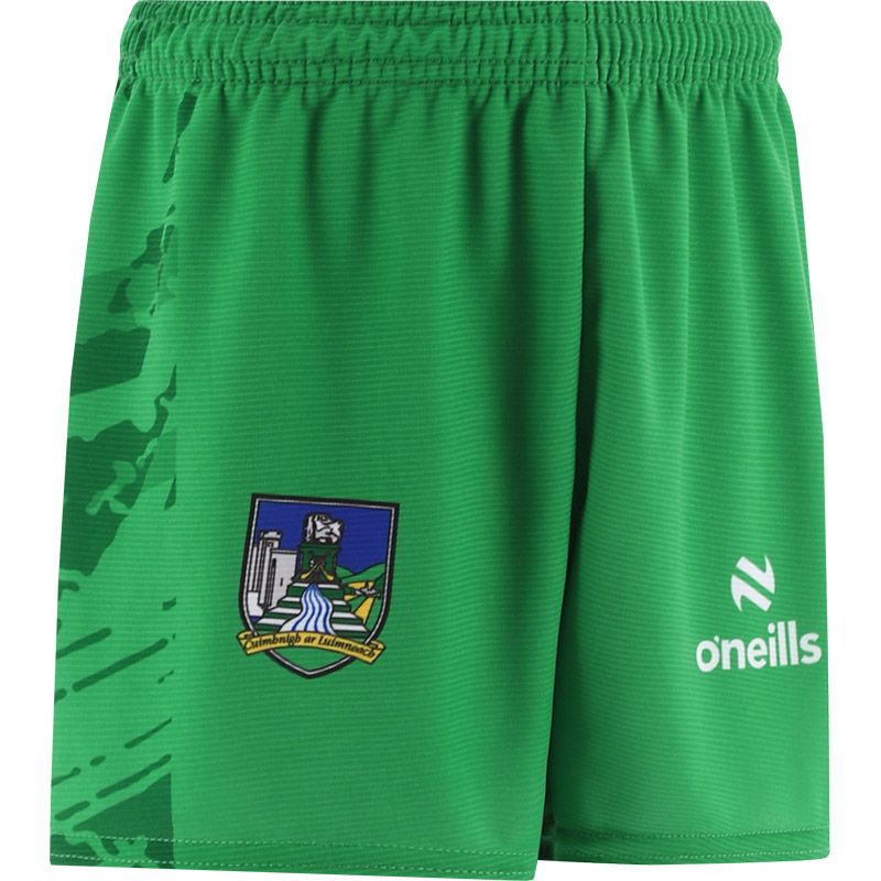 Green Limerick GAA Kids' Electro Shorts from O'Neills.