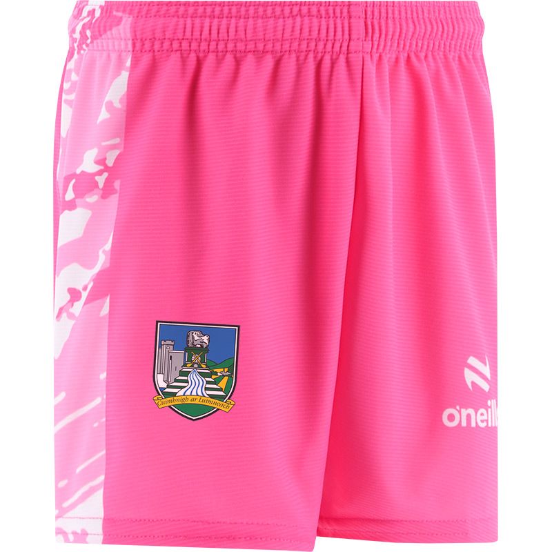 Limerick Pink GAA Kids Electro Training Shorts by O’Neills