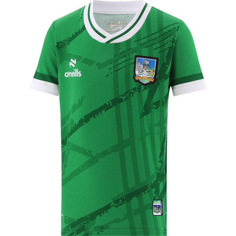 Green Limerick GAA Kids' Electro Short Sleeve Training Top from O'Neills.