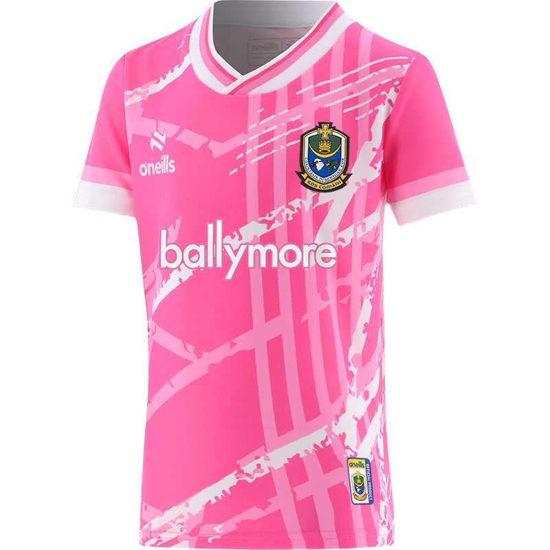 Pink Roscommon GAA Kids' Electro Short Sleeve Training Top from O'Neills.