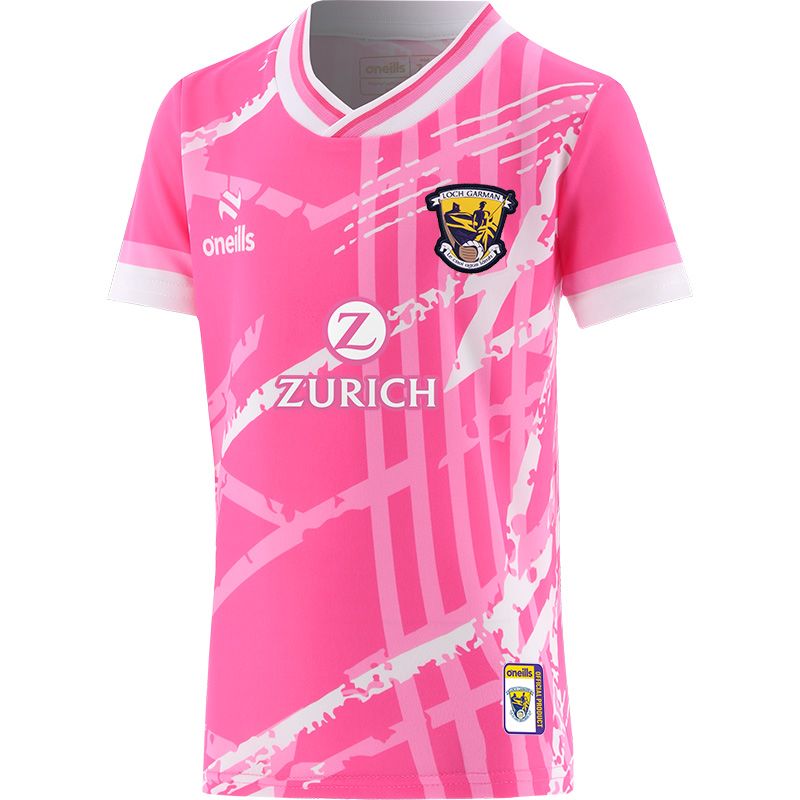 Pink Wexford GAA Kids' Electro Short Sleeve Training Top from O'Neills.