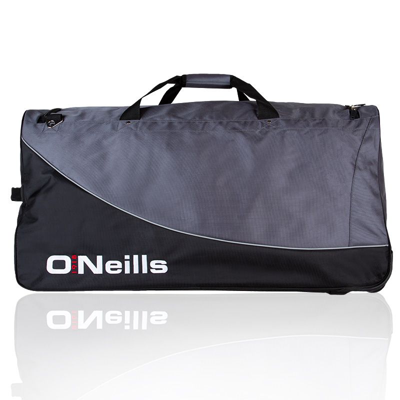 black and grey large team wheelie bag with pull out handle from O'Neills