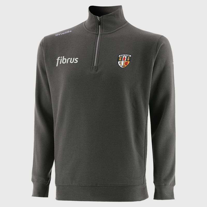 Antrim GAA Grey Men’s Evolve Fleece half zip sweatshirt with ribbed collar and two side pockets by O’Neills.