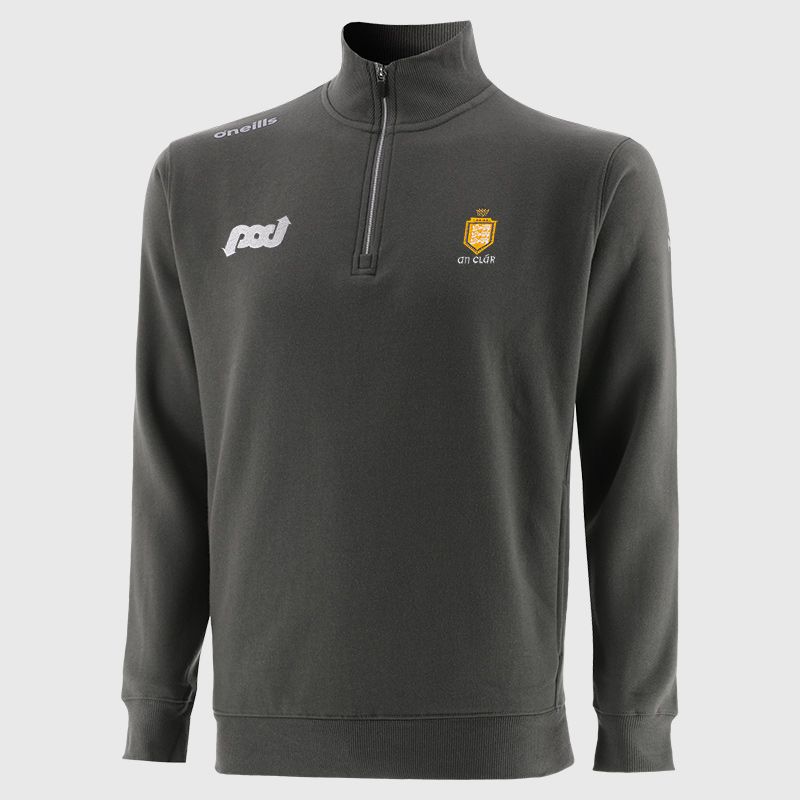 Clare GAA Grey Men’s Evolve Fleece half zip sweatshirt with ribbed collar and two side pockets by O’Neills.