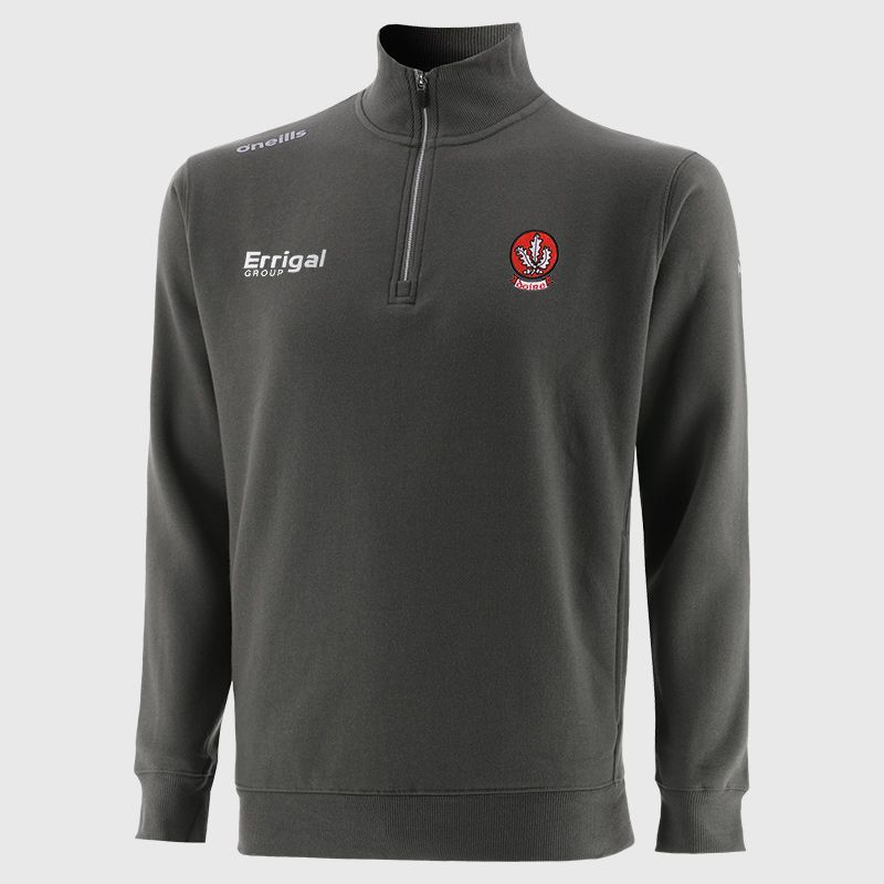 Derry GAA Grey Men’s Evolve Fleece half zip sweatshirt with ribbed collar and two side pockets by O’Neills.