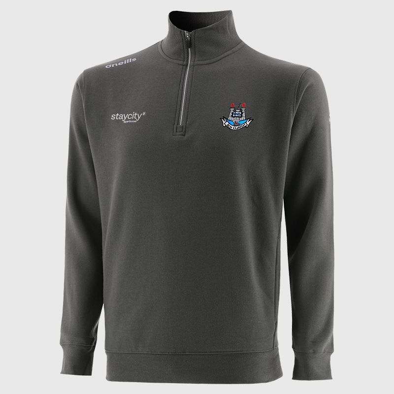 Dublin GAA Grey Men’s Evolve Fleece half zip sweatshirt with ribbed collar and two side pockets by O’Neills.