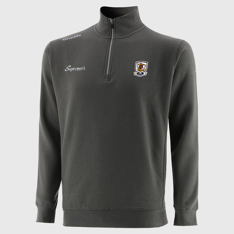 Galway GAA Grey Men’s Evolve Fleece half zip sweatshirt with ribbed collar and two side pockets by O’Neills.