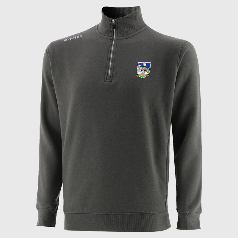 Limerick GAA Grey Men’s Evolve Fleece half zip sweatshirt with ribbed collar and two side pockets by O’Neills.