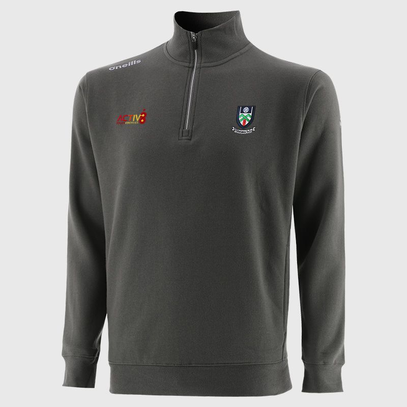 Monaghan GAA Grey Men’s Evolve Fleece half zip sweatshirt with ribbed collar and two side pockets by O’Neills.
