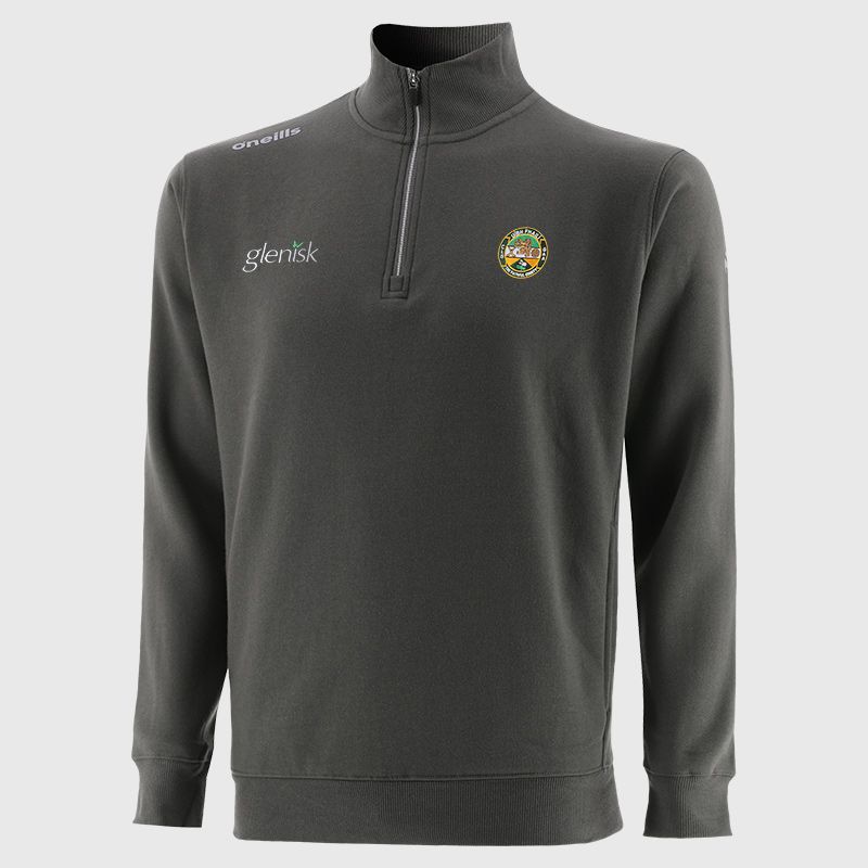 Offaly GAA Grey Men’s Evolve Fleece half zip sweatshirt with ribbed collar and two side pockets by O’Neills.