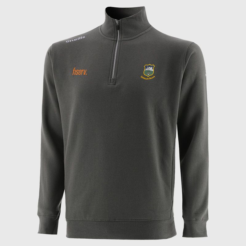 Tipperary GAA Grey Men’s Evolve Fleece half zip sweatshirt with ribbed collar and two side pockets by O’Neills.