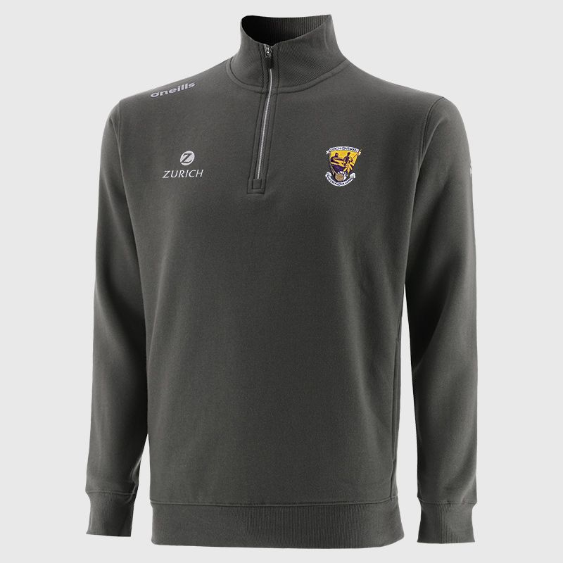 Wexford GAA Grey Men’s Evolve Fleece half zip sweatshirt with ribbed collar and two side pockets by O’Neills.
