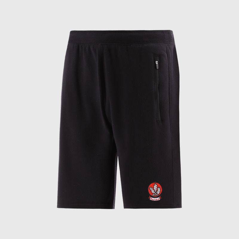 Black Derry GAA Men’s Evolve Fleece Shorts with elasticated waistband and two zip pockets by O’Neills.
