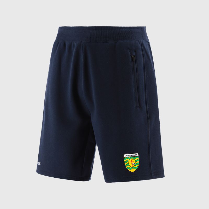 Navy Donegal GAA Men’s Evolve Fleece Shorts with elasticated waistband and two zip pockets by O’Neills.