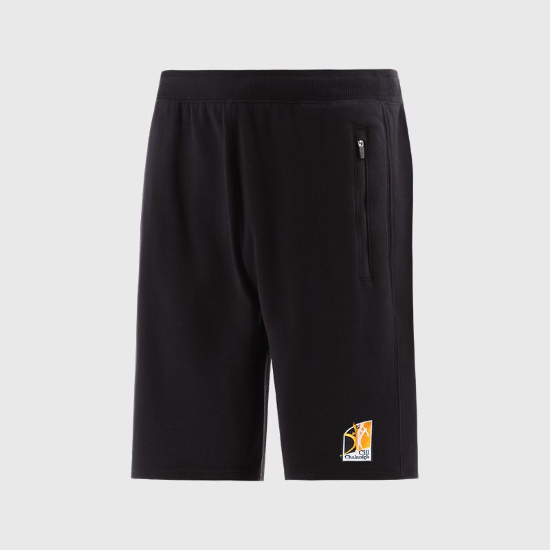 Black Kilkenny GAA Men’s Evolve Fleece Shorts with elasticated waistband and two zip pockets by O’Neills.