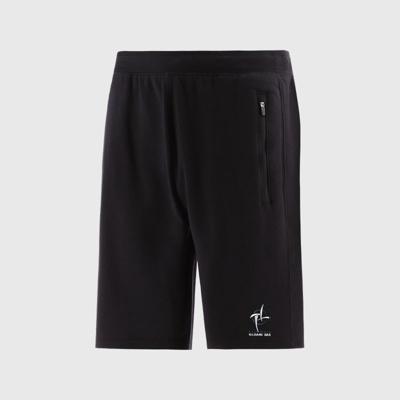 Black Kildare GAA Men’s Evolve Fleece Shorts with elasticated waistband and two zip pockets by O’Neills.
