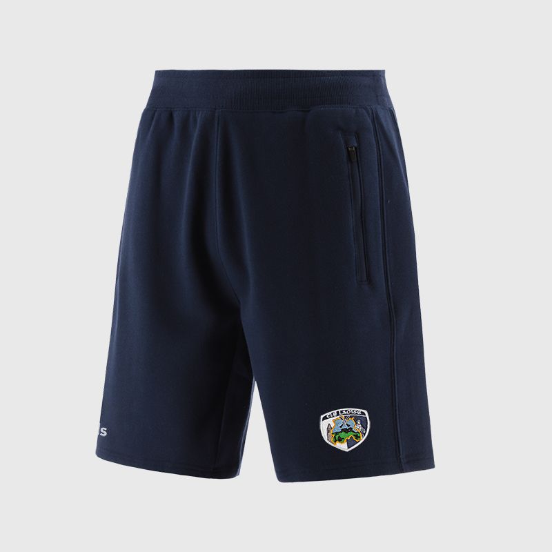 Navy Laois GAA Men’s Evolve Fleece Shorts with elasticated waistband and two zip pockets by O’Neills.