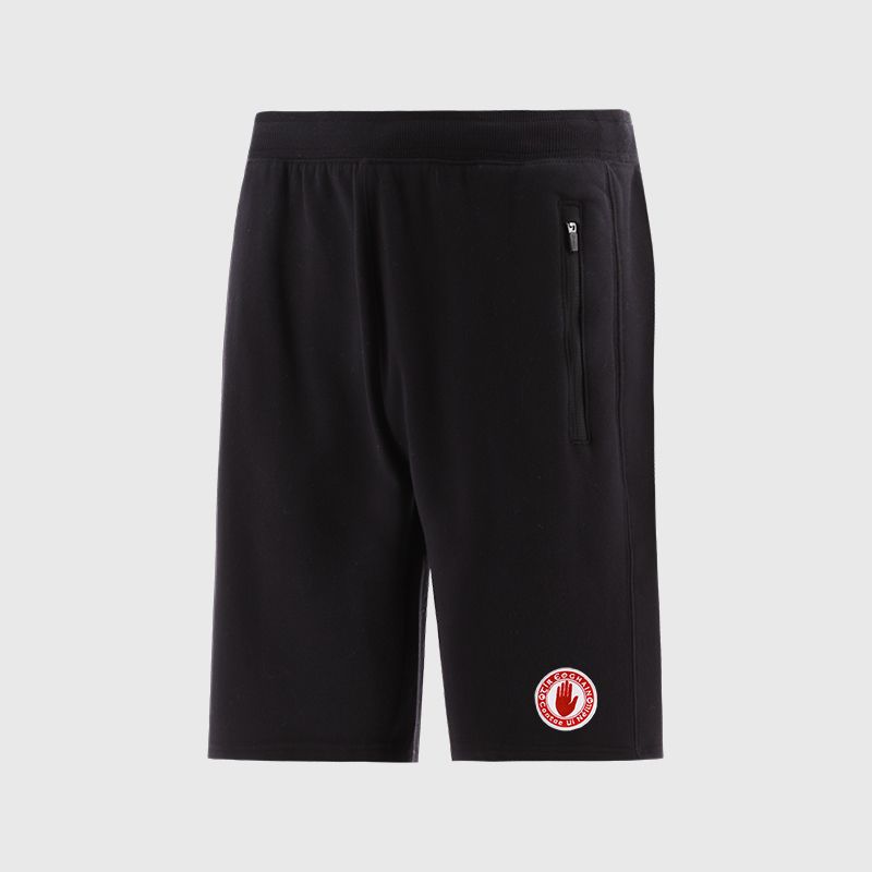 Black Tyrone GAA Men’s Evolve Fleece Shorts with elasticated waistband and two zip pockets by O’Neills.