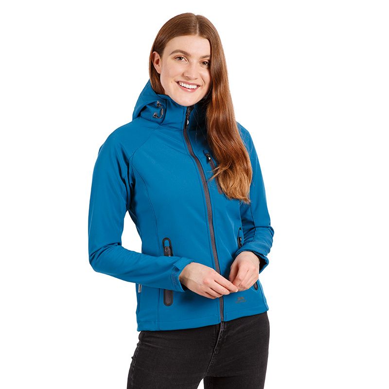 Women's Blue Trespass Bela II Softshell Jacket, with Zip Pockets from O'Neills.