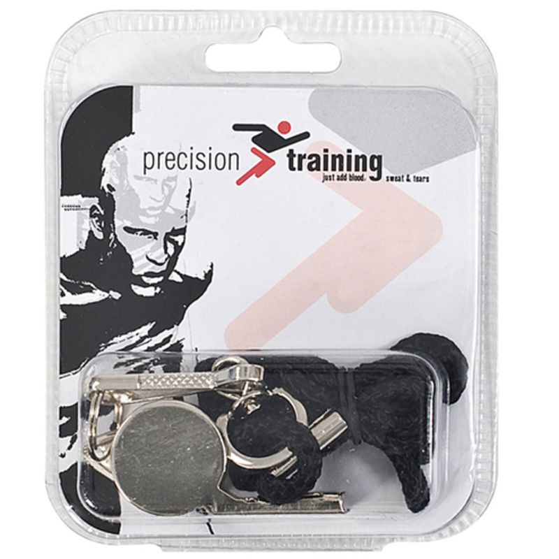 Precision training silver whistle with lanyard string from O'Neills.