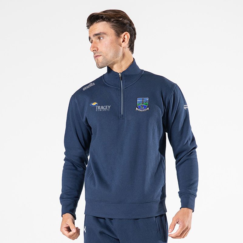 Fermanagh GAA Navy Men’s Evolve Fleece half zip sweatshirt with ribbed collar and two side pockets by O’Neills.