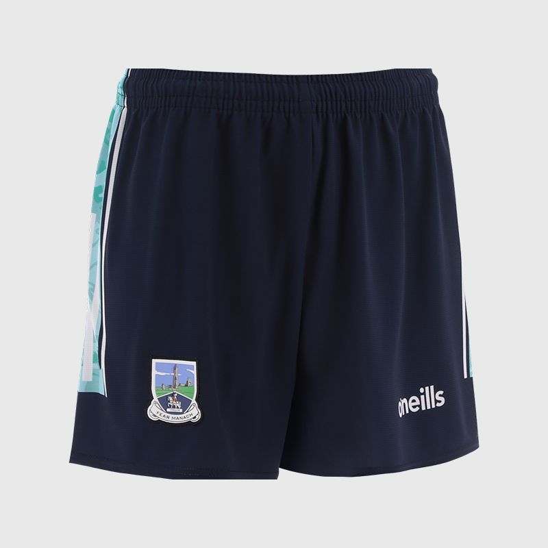 Navy Fermanagh GAA Alternative Shorts with stripe detail on leg by O’Neills.