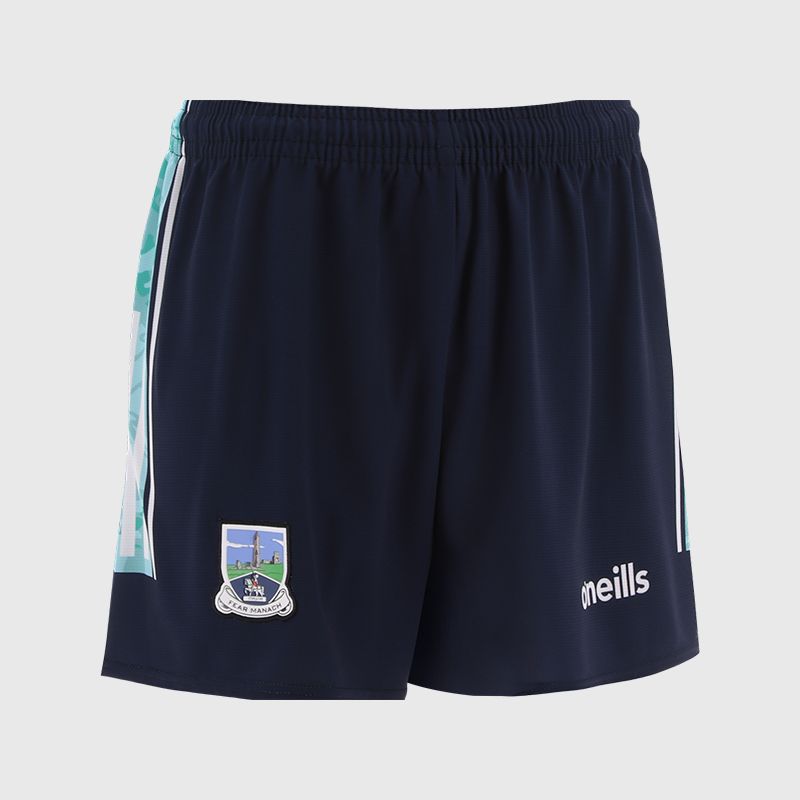 Navy Fermanagh GAA Alternative Shorts with stripe detail on leg by O’Neills.