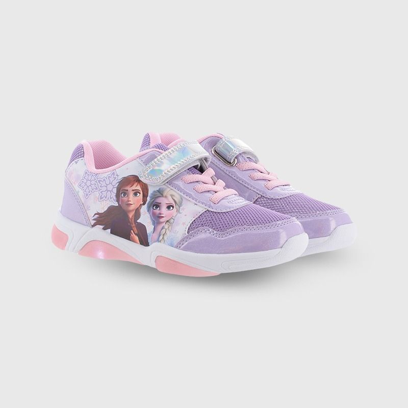 Kids' Purple Frozen Elsa and Anna Light Up Trainers from O'Neills.