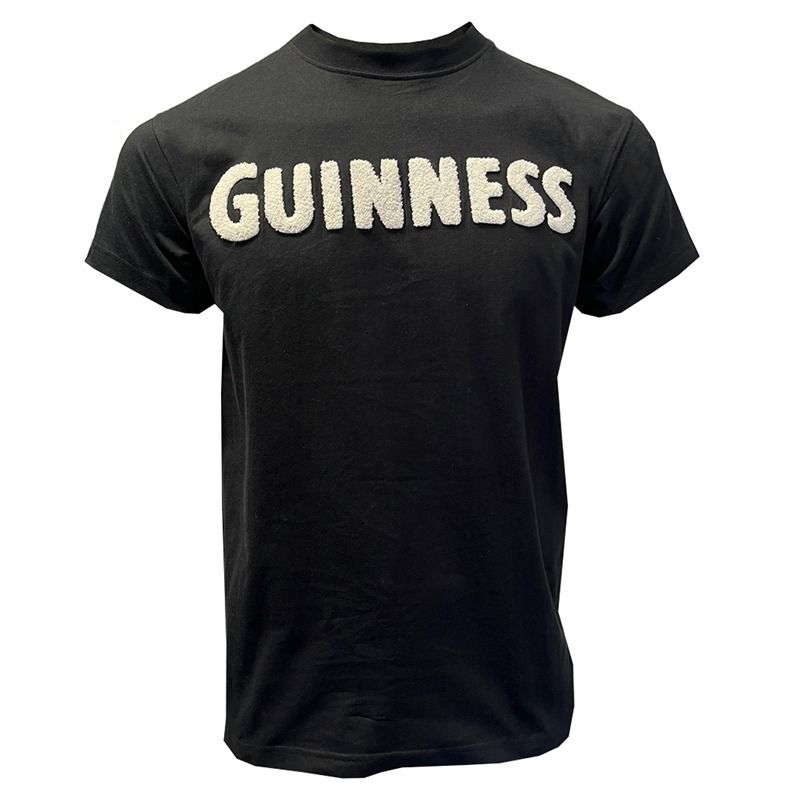 Guinness T-Shit in black with cream Guinness wording from O'Neills.