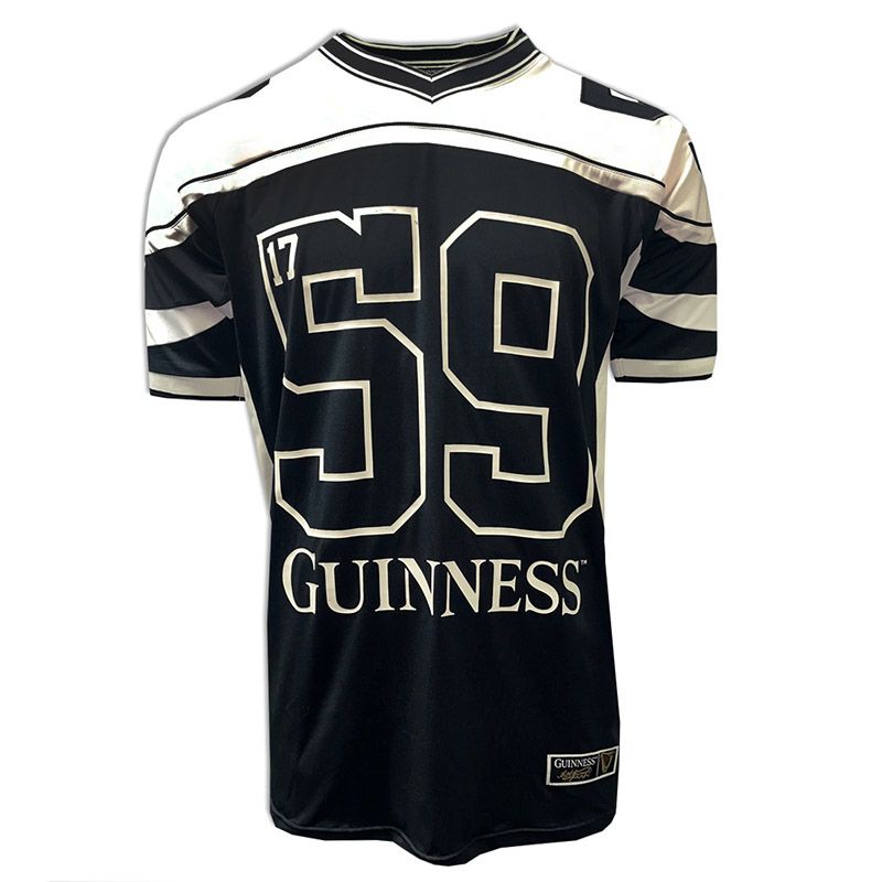 Black and Cream Guinness American Football Jersey from O'Neills