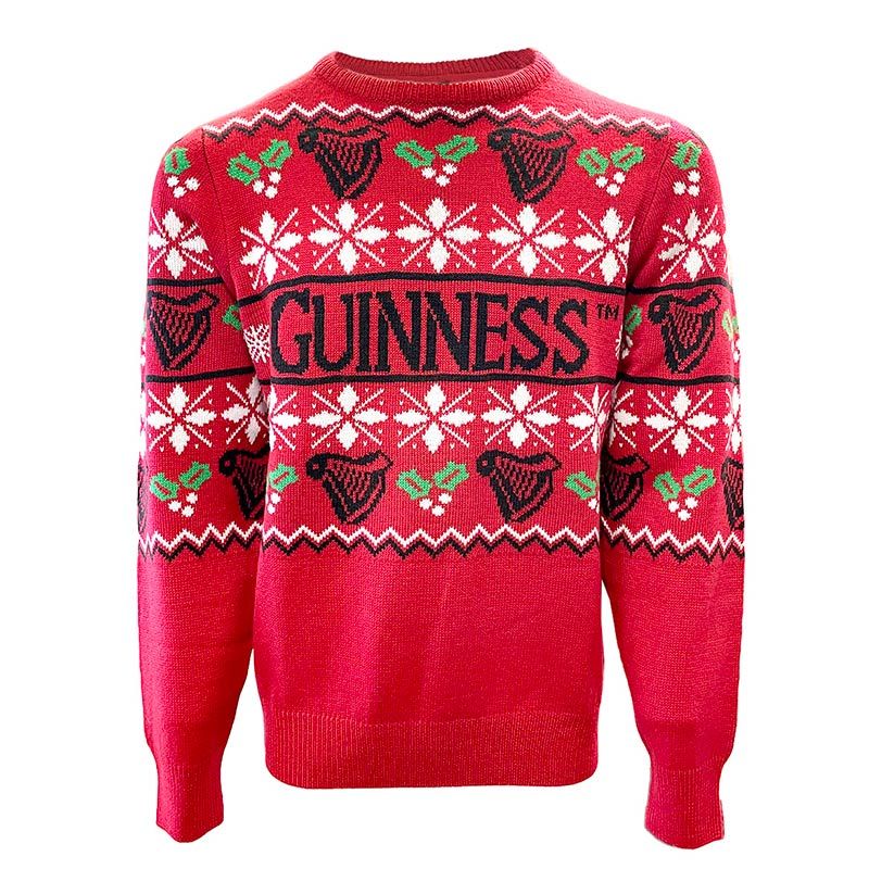 Red Guinness Men's Harp Holly Jumper from O'Neill's.