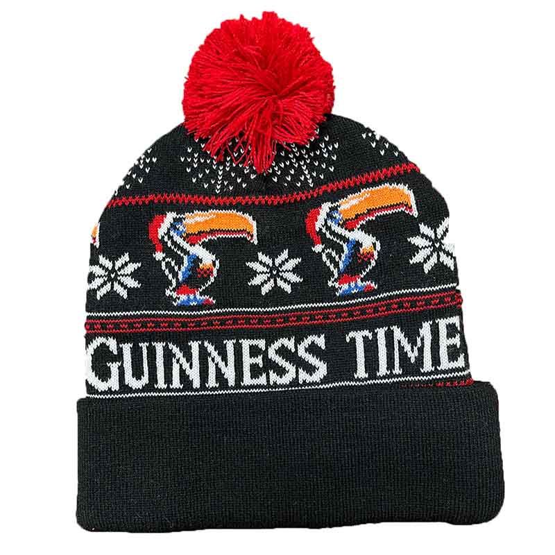 Black Guinness Christmas Toucan Time Bobble Hat from O'Neills.
